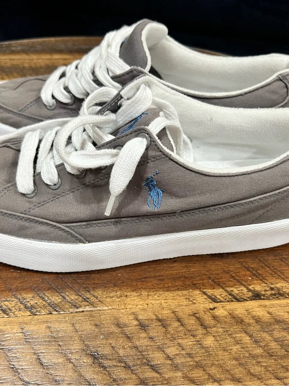 Polo Ralph Lauren Brisbane Canvas Sneakers Gray Men’s Size 10D